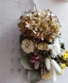 ①　ナチュラルスワッグ　ドライフラワー　くすみ色