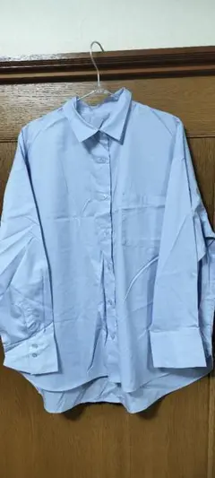 GU 水色 オーバーサイズ　長袖シャツ サイズ　L