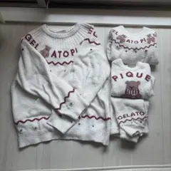 4点セット　親子ペアルック　リンクコーデ　パジャマ　ルームウェア　ジェラートピケ