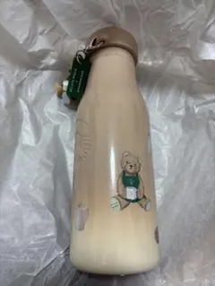 スタバ＆ジェラートピケ コラボ ベアチャーム付き　ステンレスボトル モカベージュ