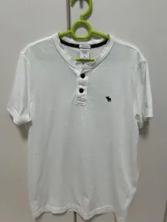 Abercrombie&Fitch アバクロ　ヘンリーネックTシャツ　ホワイト