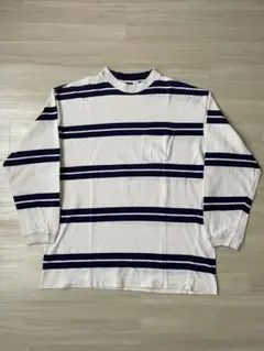 90s old gap ボーダー ロンT tシャツ 長袖 ポケ付き ビンテージ
