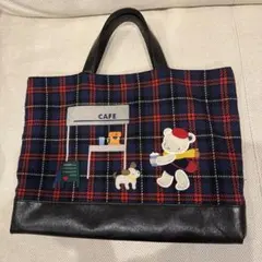 レア　familiar ファミリア　チェック柄トートバッグ