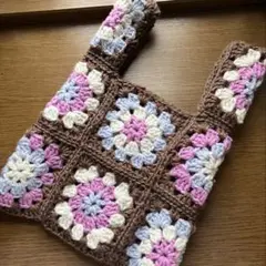 手編み　グラニースクエア　手提げバック