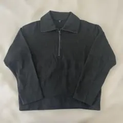 UNIQLO ブラッシュドジャージープルオーバー ダークグリーン
