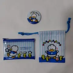 Sanrio　あひるのペックル　３点セット　新品未使用　缶バッジ　フラットポーチ