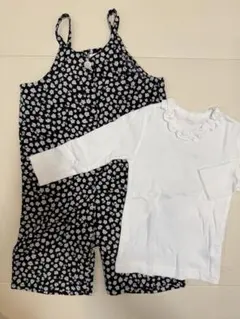 Combimini 花柄サロペット＆長袖トップスセット 80