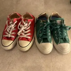 CONVERSE レッド グリーン スニーカー 22.5cm 23cm
