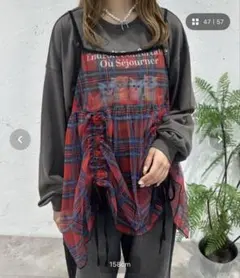 チェックチュールドロストキャミビスチェのサムネイル