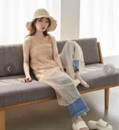 Kastane カスタネ シアーシャーリングワンピースSET