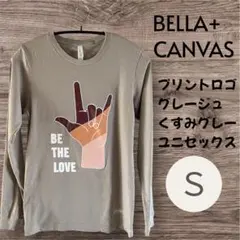 ＊アメリカ古着 ＊手話ロゴ　愛してます＊グレージュ＊長袖　Tシャツ ロンT＊S