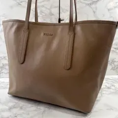 FURLA フルラ 本革 コーティングレザー トートバッグ 茶(ブラウン)