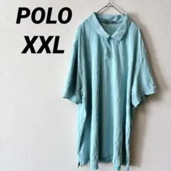 一点もの✨POLO【XXL】ストレッチコットン ポロシャツ ライトブルー 半袖