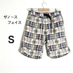 ザノースフェイス ショートパンツ チェック柄 Ｓ　アウトドア　ウエスト調節