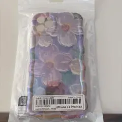 iPhone 11 Pro Max ソフトケース 花柄 紫色