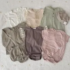 ロンパース 80cm まとめ売り 7点 半袖 ベビー 無印 男の子 女の子