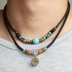 【処分】ターコイズ ネックレス　インディアン　ジュエリー　ナバホ族　ユニセックス