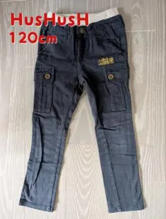 HusHusH ハッシュアッシュ 長ズボン カーゴパンツ 黒 濃紺 120cm
