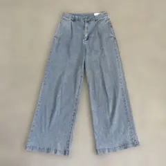 ラコレ　タックデニム　ワイドパンツ　M