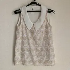 【美品】韓国購入 デザイントップス ゴールド刺繍のサムネイル