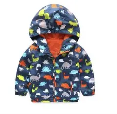 新品　110cm 1枚のみ　男の子　恐竜柄フード付きジャケットブルゾン