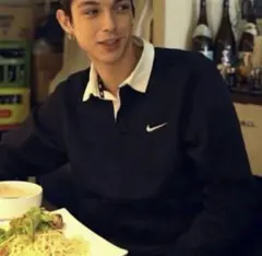 NIKE SB 襟付きスウェットトレーナーポロシャツ刺繍 M サイズ