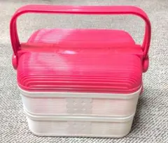 Tupperware 2段式 食品保存容器 キャリーハンドル付き - メルカリ
