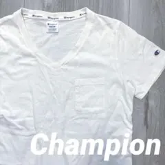 チャンピオン　白　Tシャツ　半袖　champion Ｖネック　トップス　ホワイト