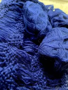 ロイヤルブルー 毛糸セット ＆ 編みかけマフラー ニット