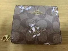 コーチ　折りたたみ　財布　猫　ダンシング