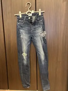 GYDA デニムパンツ ダメージ加工 スキニー