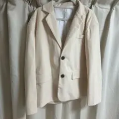 ベージュ Lサイズ テーラードジャケット ２つボタン