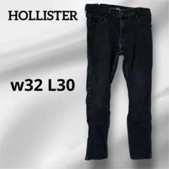 HOLLISTER ブラックスキニーデニム w32 L30 海外古着 黒