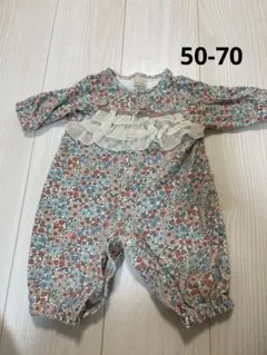50-70 プティマイン ロンパース 花柄 女の子