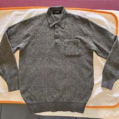 GUNZE グレー ポロシャツ ニット Lサイズ