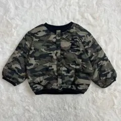 ◆ブリーズ　迷彩柄　 ダウンジャケット　キルトジャケット　MA-1　ボタン