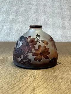 北一硝子　アンティーク調　ガレ風花瓶　一輪挿し　葡萄　アールヌーボー　レア 北一硝子 アンティーク調 ガレ風花瓶 一輪挿し 葡萄 アール