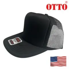 OTTOメッシュキャップ　黒x黒　ブラックxブラック　ベースボールキャップ　無地
