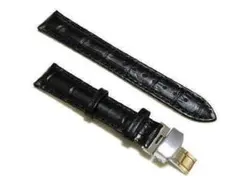 高級感のある時計ベルト 本革 Dバックル 18mm×16mm 黒