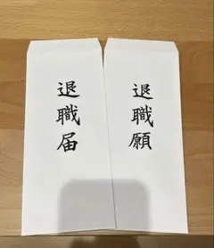 退職願　退職届　封筒　2枚　各1枚