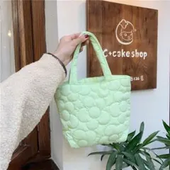 トートバッグ　キルティング　レディース　ミニトート ふわふわ　 軽量　通勤 通学