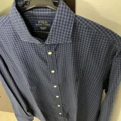ポロラルフローレン　ブルーチェック柄シャツ　cotton100% SALE❗️