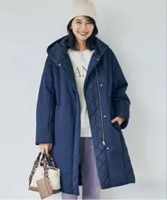 バンヤードストーム　キルティングドッキングコート　ネイビー