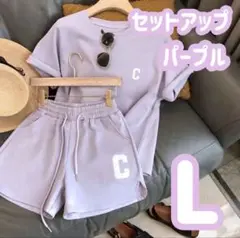 セットアップ ルームウェア アウトドア リラックス パープル L パジャマ