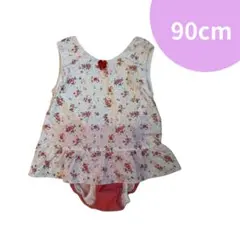 花柄フリル付きベビー水着 90cm
