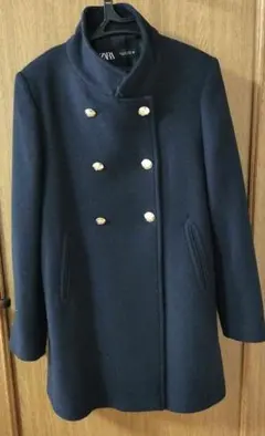 美品★ZARA ダブルボタン チェスターコート ネイビーのサムネイル
