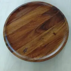 木製丸トレイ 彫刻デザイン　皿