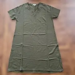 GLOBAL WORK Vネック ワンピース カーキ M