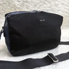 極美品★アニエスベー ショルダーバッグ ロゴ金具 ナイロン 斜め掛け 3層のサムネイル