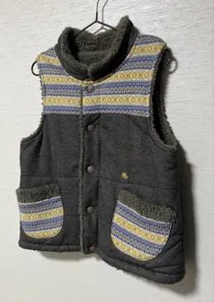 ラグマート ボアベスト カーキ 秋冬 120 刺繍 おしゃれ 110